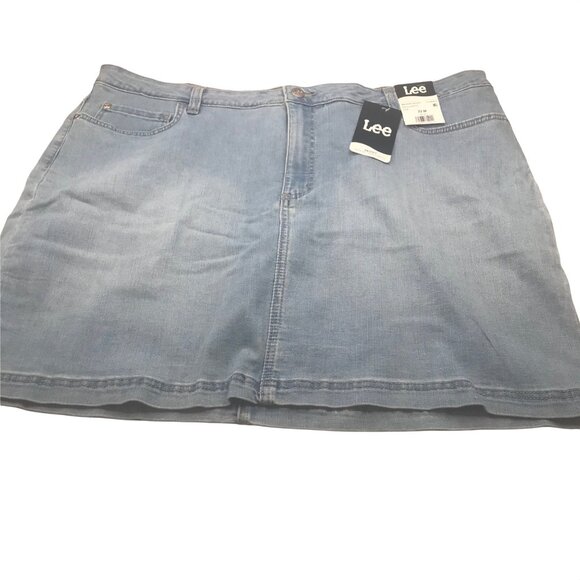 Lee Pants - Lee Women's 22M Midrise Skort Regular Fit Tide Blue Denim Jeans New With Tags
